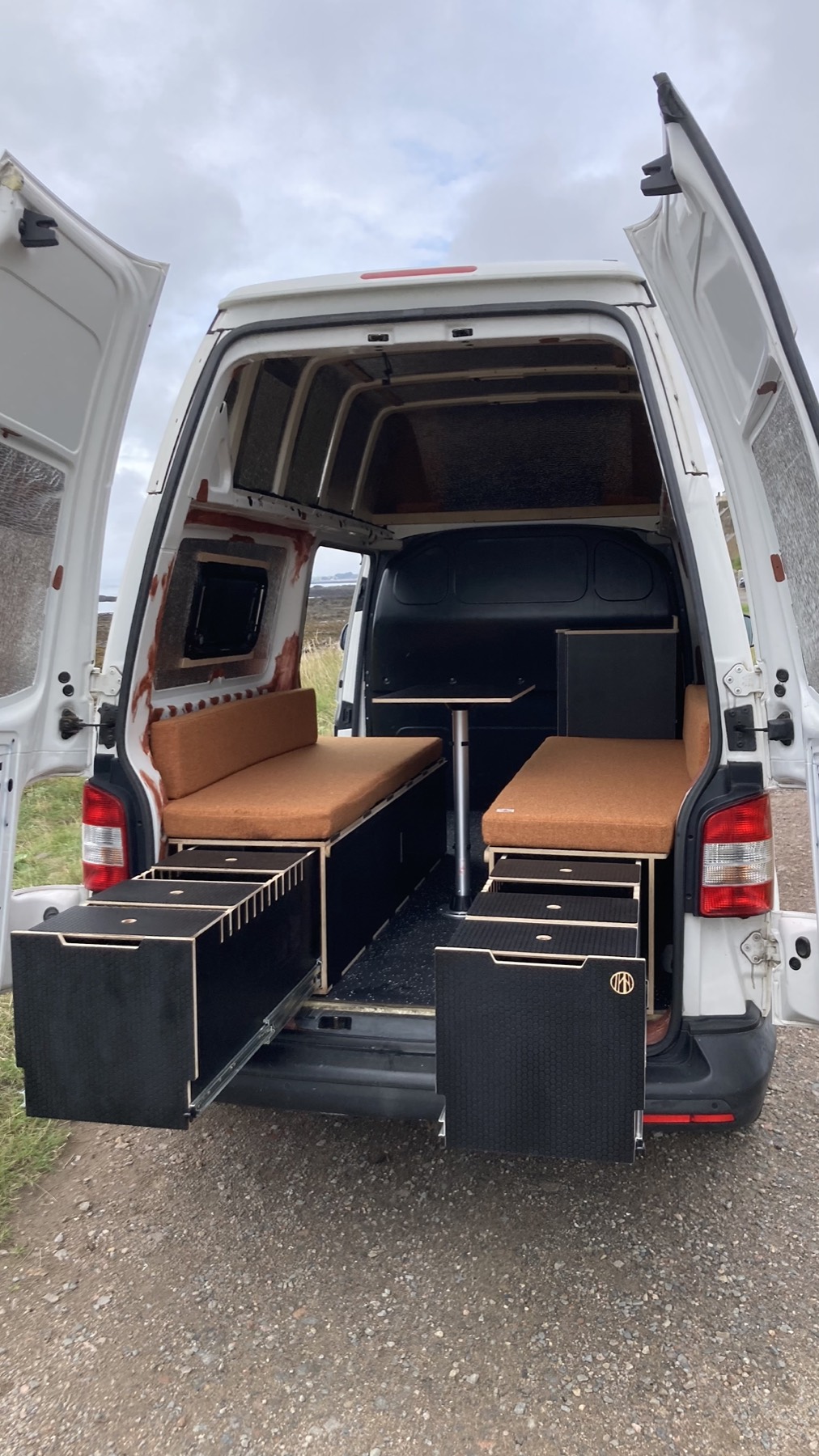 Rear view with Plyguys pull-out drawers extended